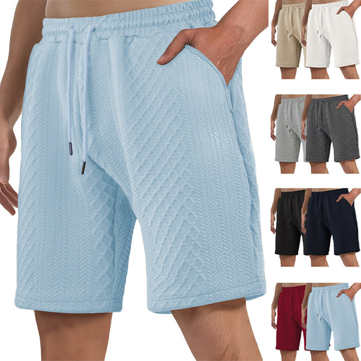 Herren nan strukturierte Lounge-Shorts mit Elastikbund Tunnelzug und seitlichen Eingrifftaschen Echo Archiv