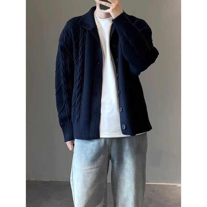 Herren Grobstrickjacke mit Kabelmuster Echoarchiv