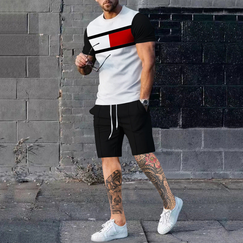 Herren sportliches Kurzarm-Style T-Shirt mit modernem Grafikdesign Echoarchiv