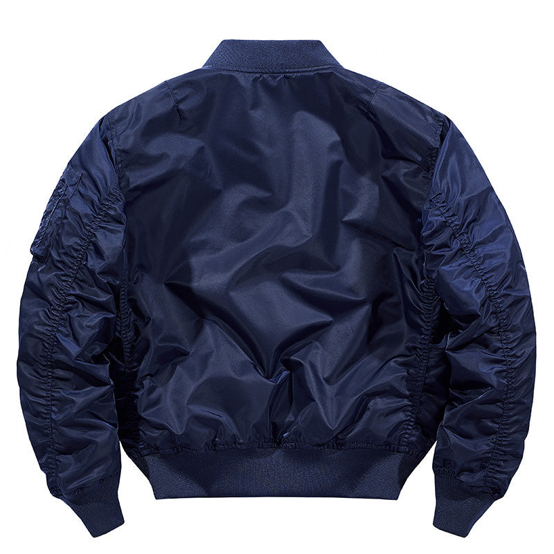 Herren Flieger-Bomberjacke aus technischem Nylon mit Rippbündchen und Ärmeltasche – Brevano