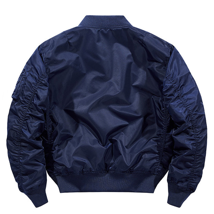 Herren Flieger-Bomberjacke aus technischem Nylon mit Rippbündchen und Ärmeltasche – Brevano