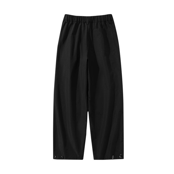Damen weite Plissee-Hose mit hohem Bund, Gürtelschlaufen & verstellbaren Saumlaschen Echo Archiv