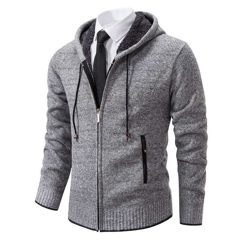 Herren Strickjacke mit Kapuze und weichem Innenfutter Echoarchiv