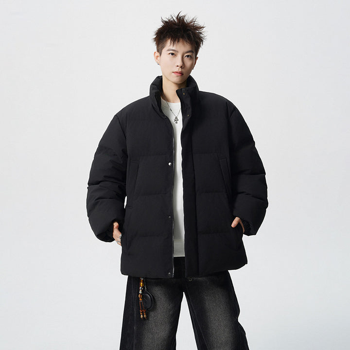 Herren Kurz geschnittene Oversize Steppjacke mit hohem Kragen Echoarchiv