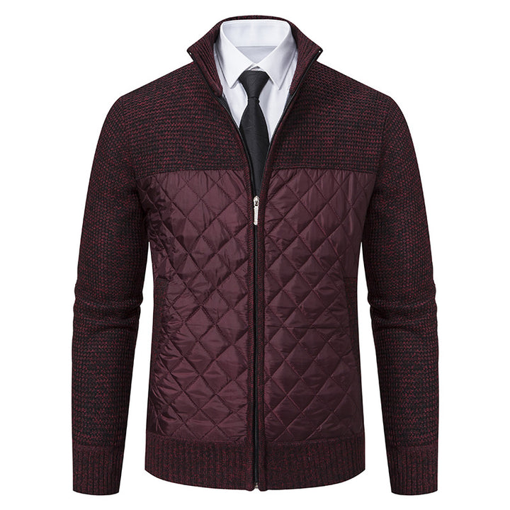 Herren nan gesteppte Hybrid-Strickjacke mit diamantsteppung, Stehkragen, isolierendem Thermofutter und Reißverschluss Echo Archiv