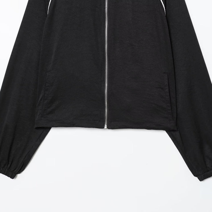 Damen Cropped Sportive Trainingsjacke mit Stehkragen und Kontrastpaspel Echo Archiv