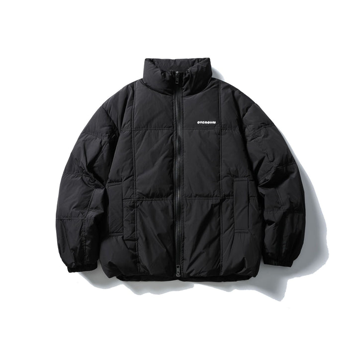 Herren Boxy-Steppjacke mit hohem Standkragen, Karo-Steppung und elastischem Saum Echoarchiv