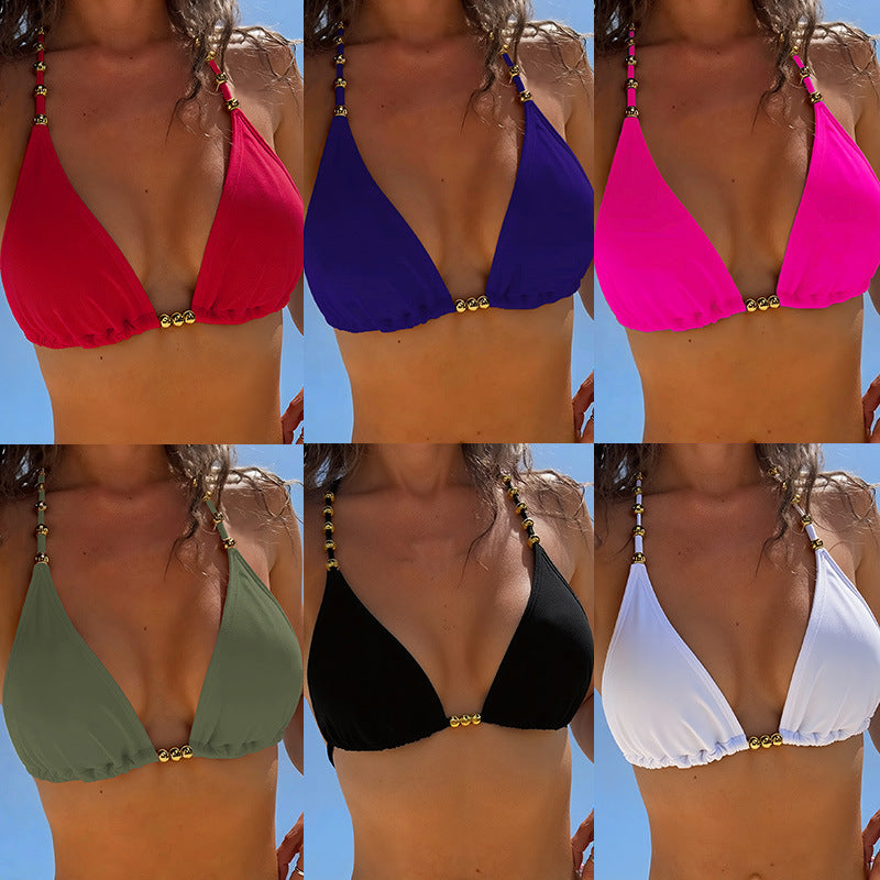 Damen Triangel-Bikini mit goldenen Akzenten und verstellbaren Trägern Echo Archiv