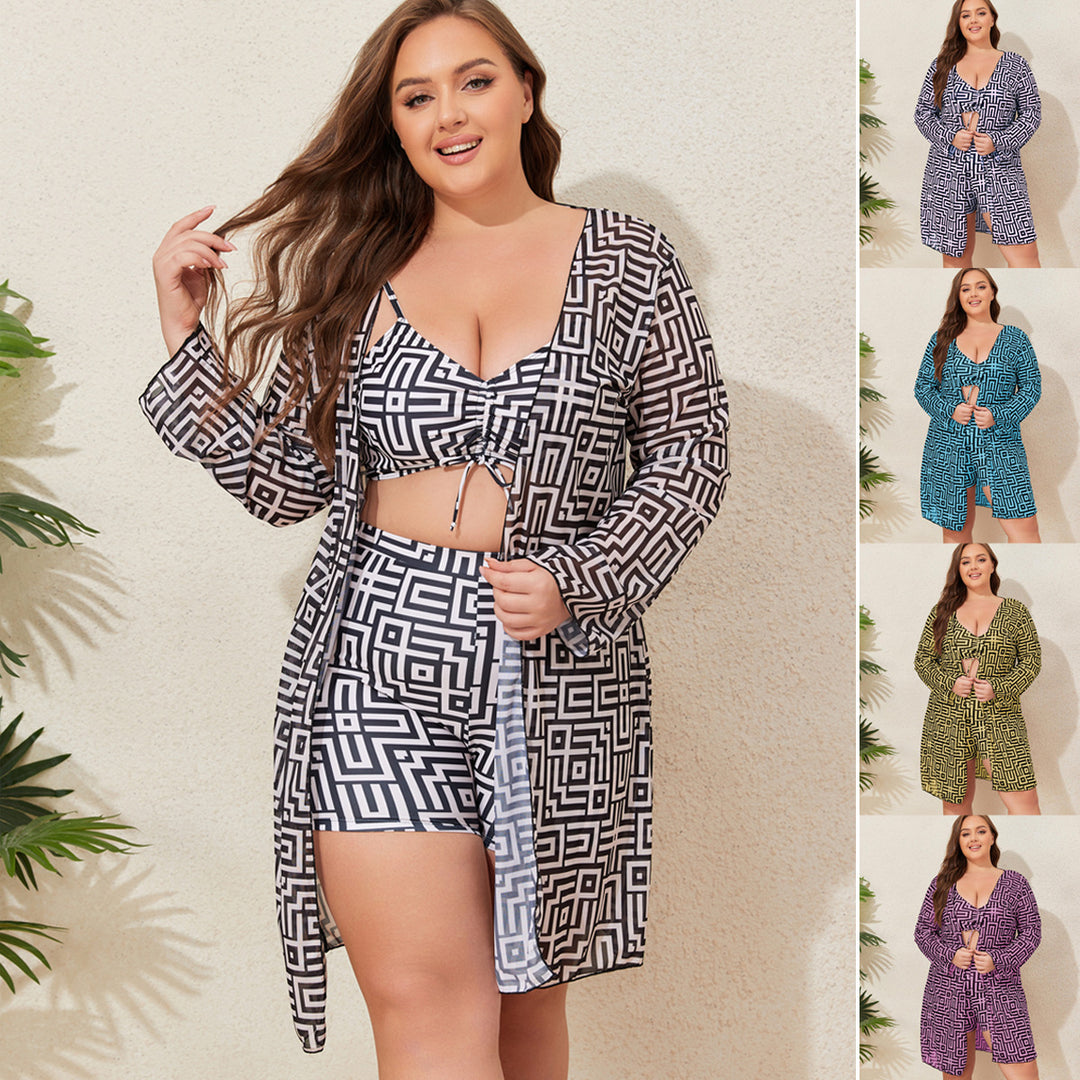 Damen Bademode-Set mit stylischem Kimono und Shorts Echo Archiv
