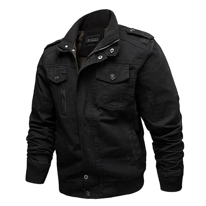 Herren nan robuste Canvas-Fieldjacke mit Stehkragen, Epauletten und multifunktionalen Taschen Echo Archiv