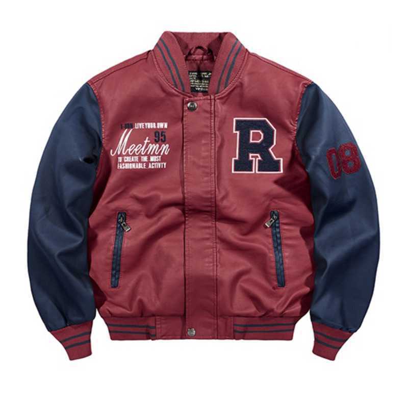 Herren College‑Varsity‑Bomberjacke mit kontrastreichen Ärmeln, Letterpatch und Rippbündchen – Brevano
