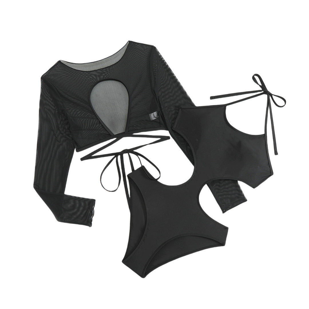 Damen Crop-Top Bikini-Set mit stilvollem Überwurf Echo Archiv
