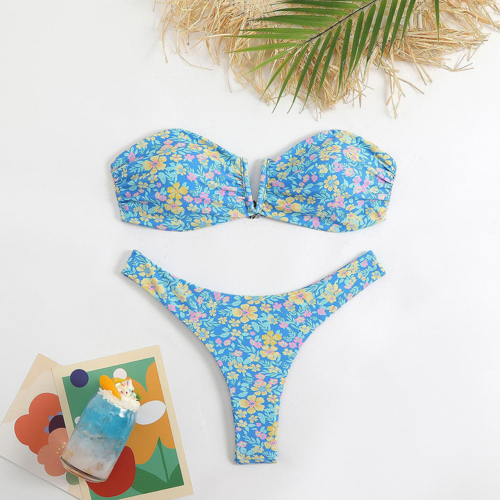 Damen Bandeau-Bikini mit floralem Design und elegantem Verschluss Echo Archiv