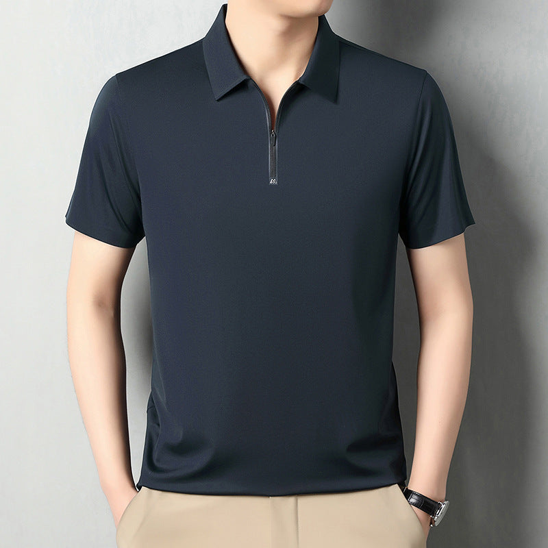 Herren Poloshirt mit modernem Reißverschluss und atmungsaktiven Eigenschaften Echoarchiv