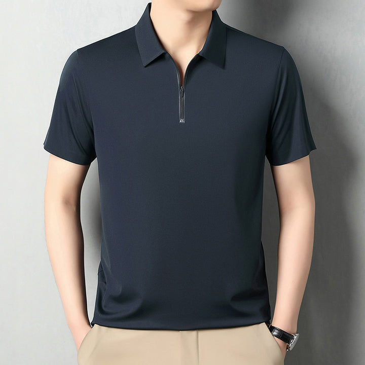 Herren Poloshirt mit modernem Reißverschluss und atmungsaktiven Eigenschaften Echoarchiv