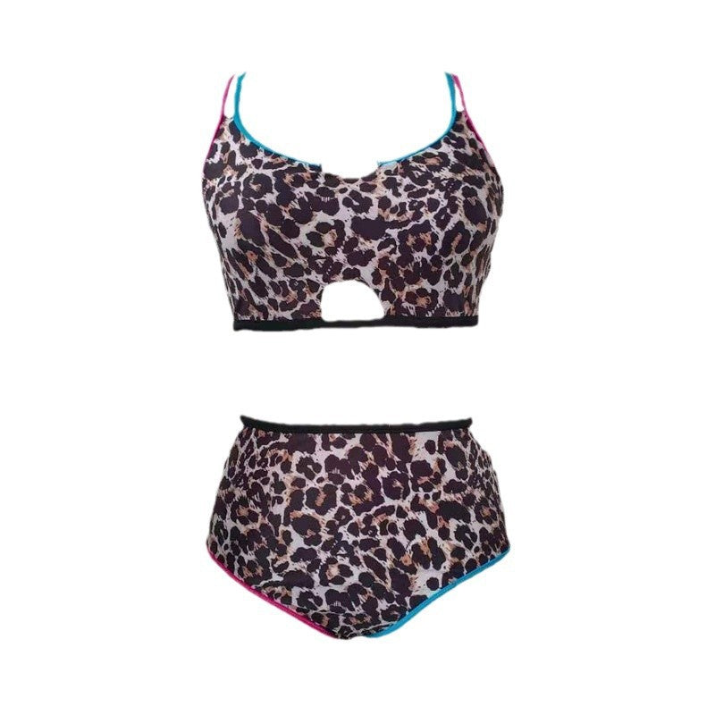 Damen Hochgeschnittener Triangel-Bikini mit modischem Animal-Print und sportlichem Design Echo Archiv