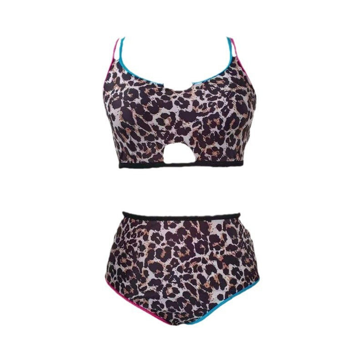 Damen Hochgeschnittener Triangel-Bikini mit modischem Animal-Print und sportlichem Design Echo Archiv