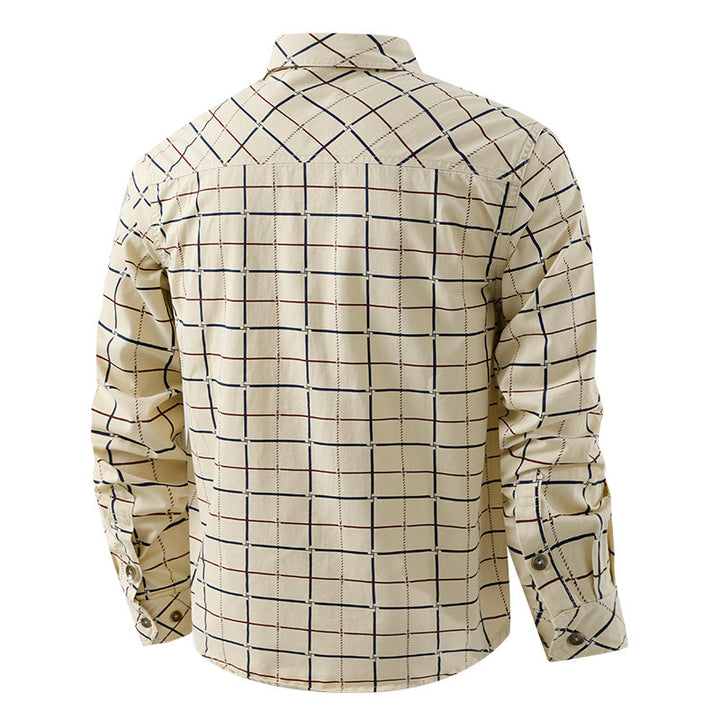 Herren nan kariertes Overshirt mit leichtem Thermofutter und doppelten Klappbrusttaschen Echo Archiv