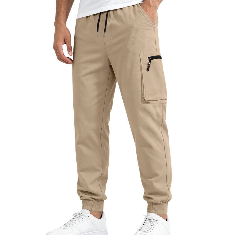 Herren Multifunktionale Slim-Jogginghose mit Cargo-Tasche, Elastischem Tunnelzug und Rippbündchen Echoarchiv