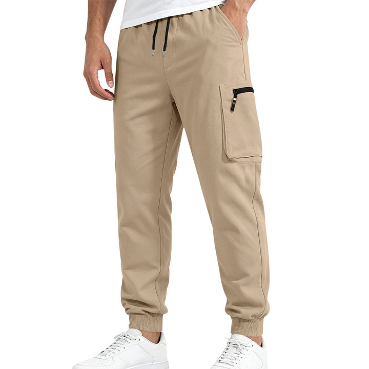 Herren Multifunktionale Slim-Jogginghose mit Cargo-Tasche, Elastischem Tunnelzug und Rippbündchen Echoarchiv