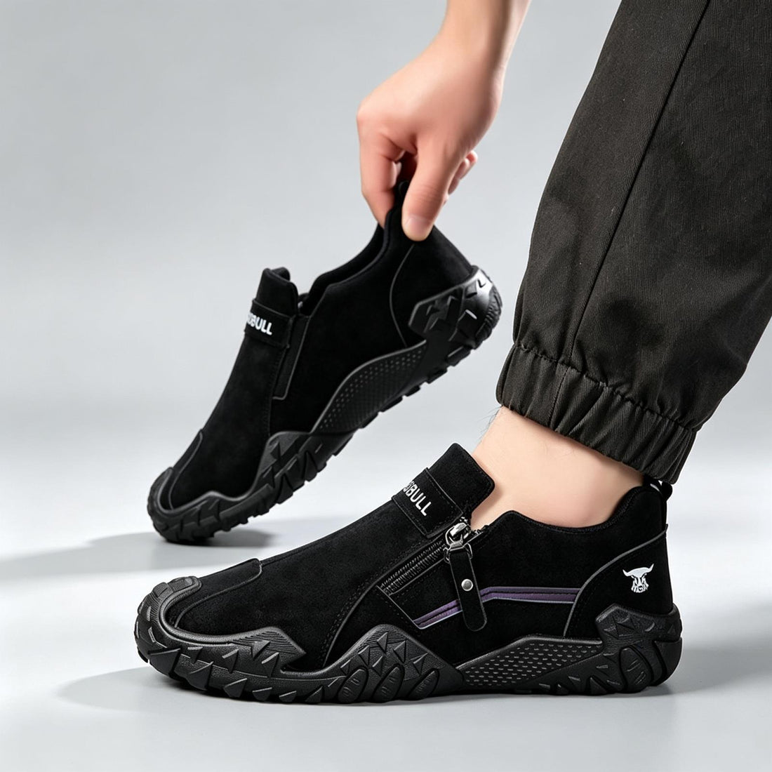 Herren Sportliche Slip-On Sneakers mit Zipper Echoarchiv