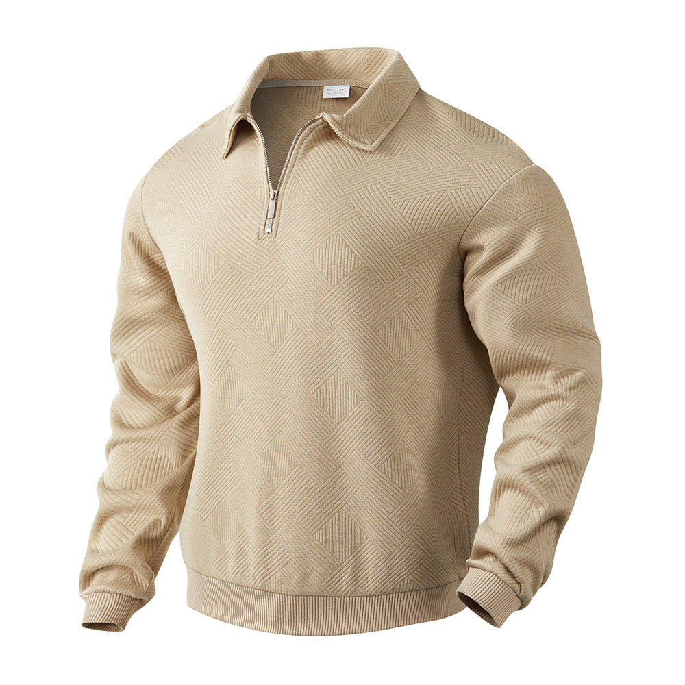 Herren sportlicher Pullover mit modernem Reißverschluss und strukturiertem Design Echoarchiv