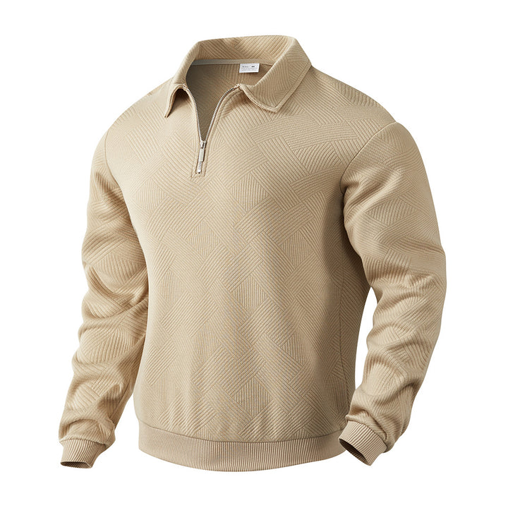 Herren sportlicher Pullover mit modernem Reißverschluss und strukturiertem Design Echoarchiv