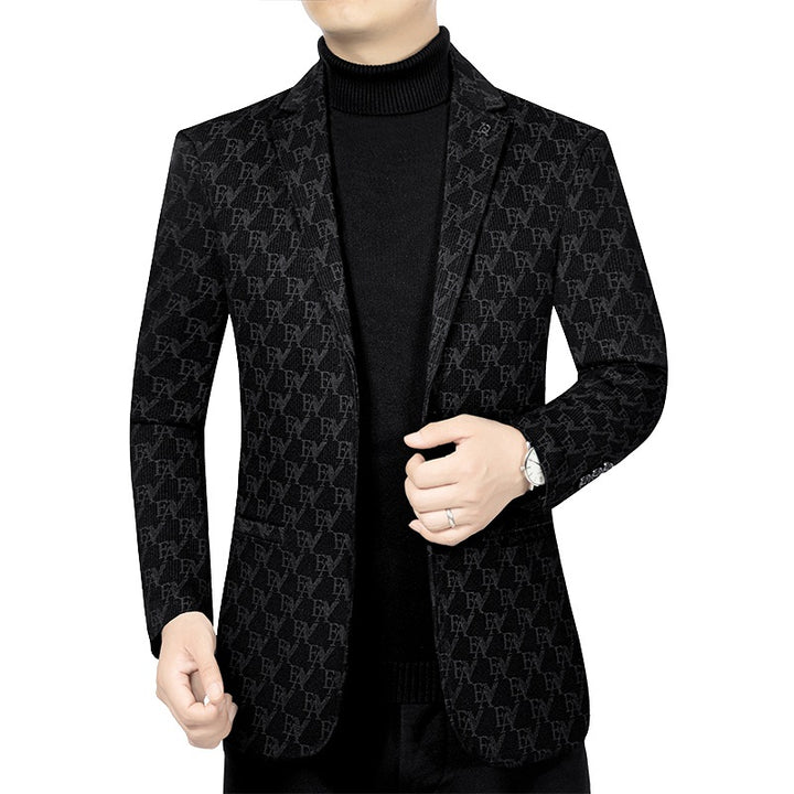 Herren Modernes Einreihiges City-Blazer mit aufgesetzten Taschen und leichter Halbfütterung – Tianoro