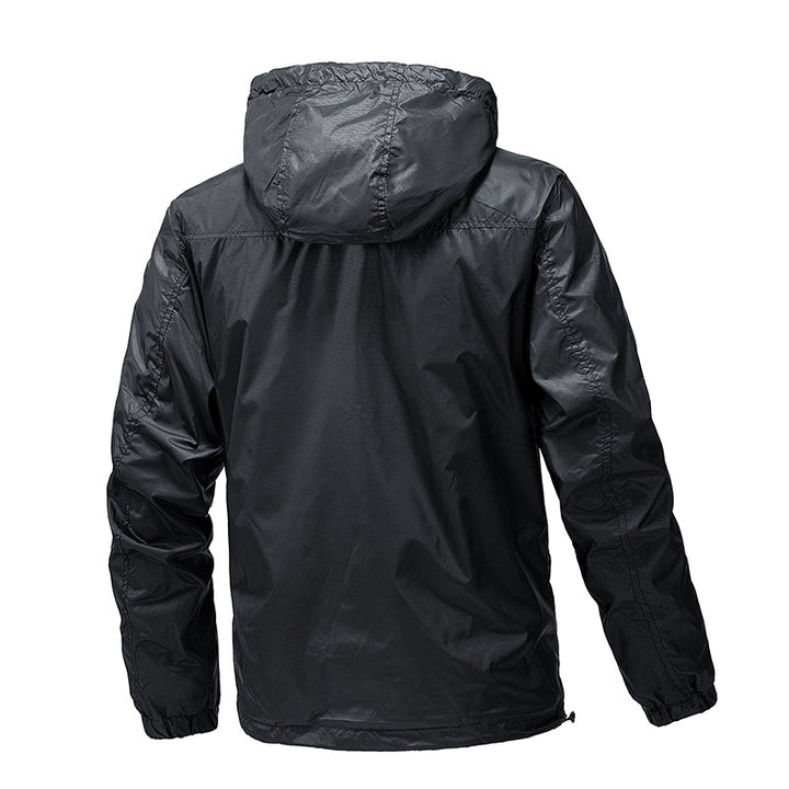 Herren Leichte wasserabweisende Kapuzen‑Windjacke mit Thermofutter & Brusttasche Echoarchiv