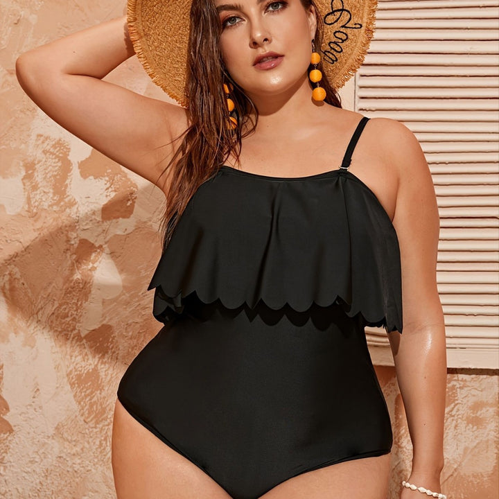 Damen Einteiler Badeanzug mit elegantem Volant-Design Echo Archiv