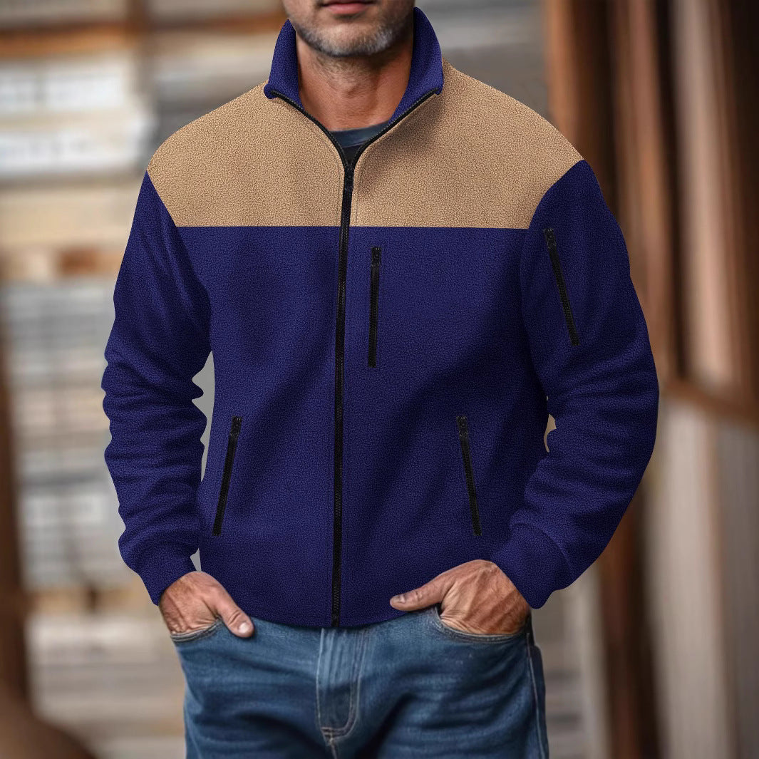 Herren Fleecejacke mit hohem Kragen und praktischen Reißverschlusstaschen Echoarchiv