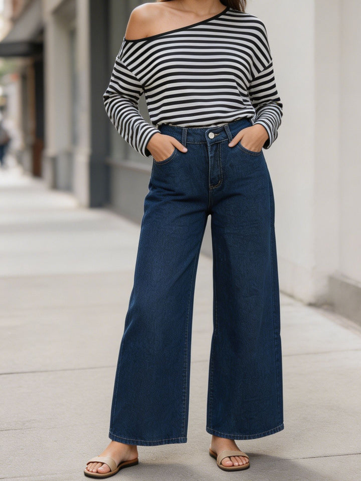 Damen nan High‑Waist Wide‑Leg-Jeans mit weitem Bein und klassischem Five‑Pocket-Schnitt Echo Archiv