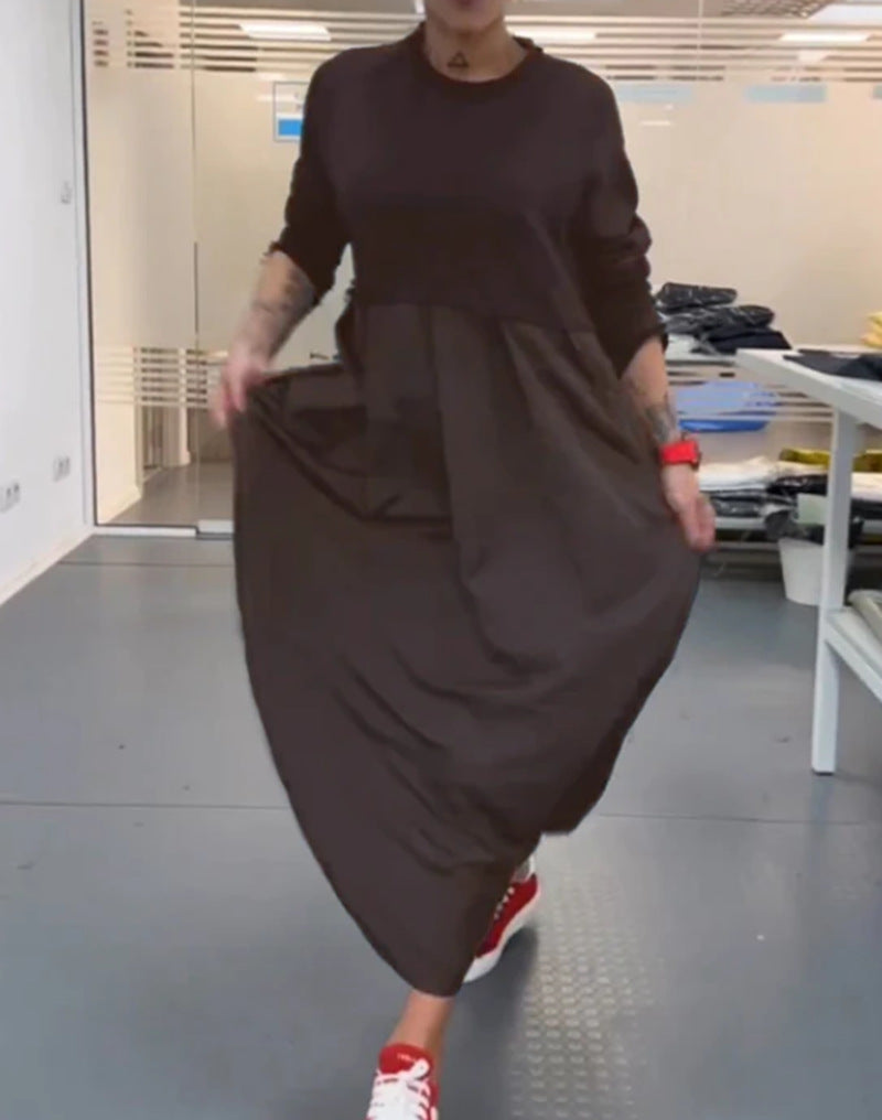 Damen nan Oversize-Maxikleid mit tiefer Passe und seitlichen Eingrifftaschen Echo Archiv