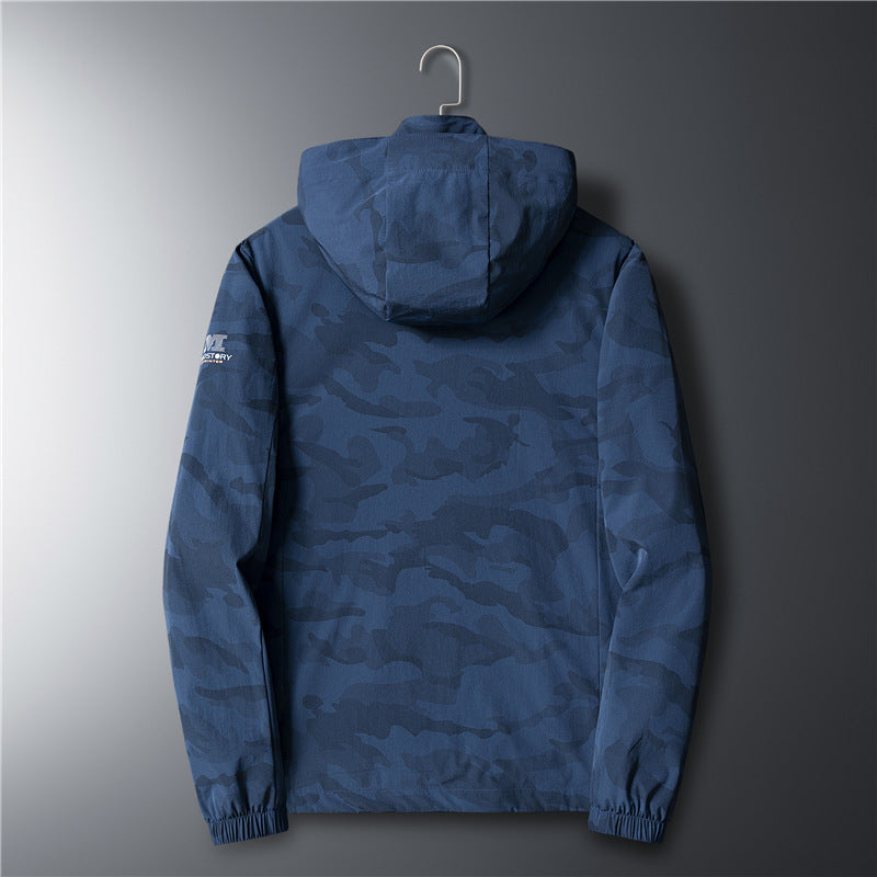 Herren Ultraleichter Softshell-Hoodie mit Tarnmuster, wasserabweisend und atmungsaktivem Meshfutter Echoarchiv