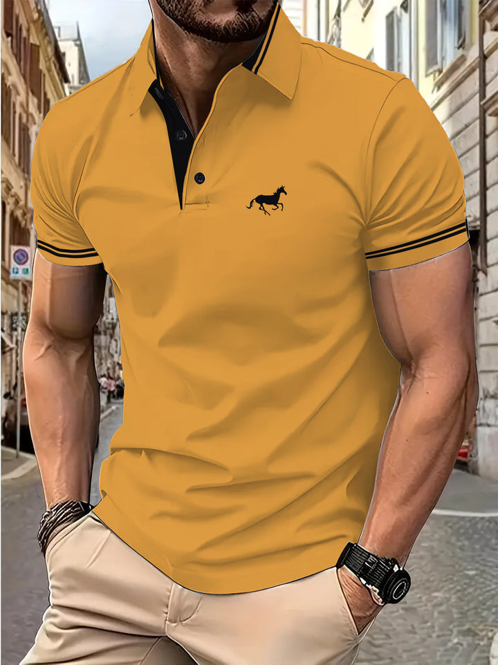Herren Poloshirt mit modernem Kontrastkragen Echoarchiv