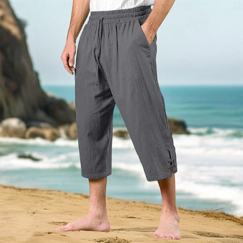 Herren lässige Strandhose mit praktischen Seitentaschen und elastischem Bund Echoarchiv