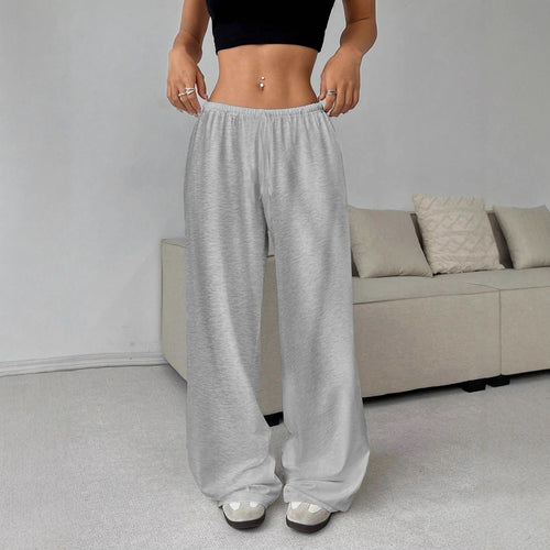 Damen weiter Highwaist Palazzo-Jogger mit elastischem Komfortbund, Kordelzug und seitlichen Eingrifftaschen – Avélisse