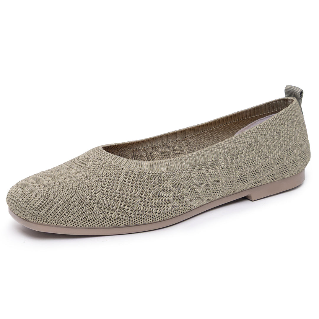 Damen nan gestrickte Ballerina-Slip-On Komfortballerina mit nahtlosem Sockeneinstieg und flexibler Leichtsohle Echo Archiv