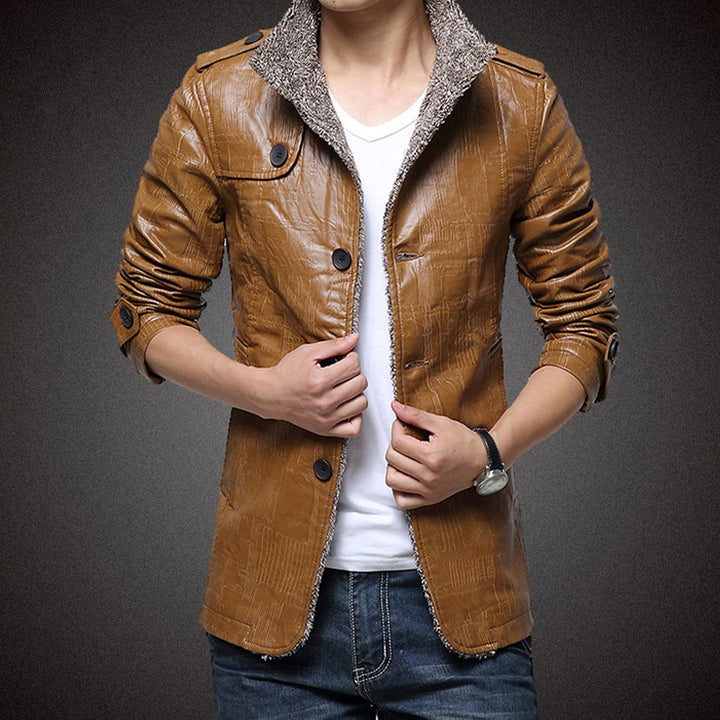 Herren Kunstlederjacke mit warmem Innenfutter Echoarchiv