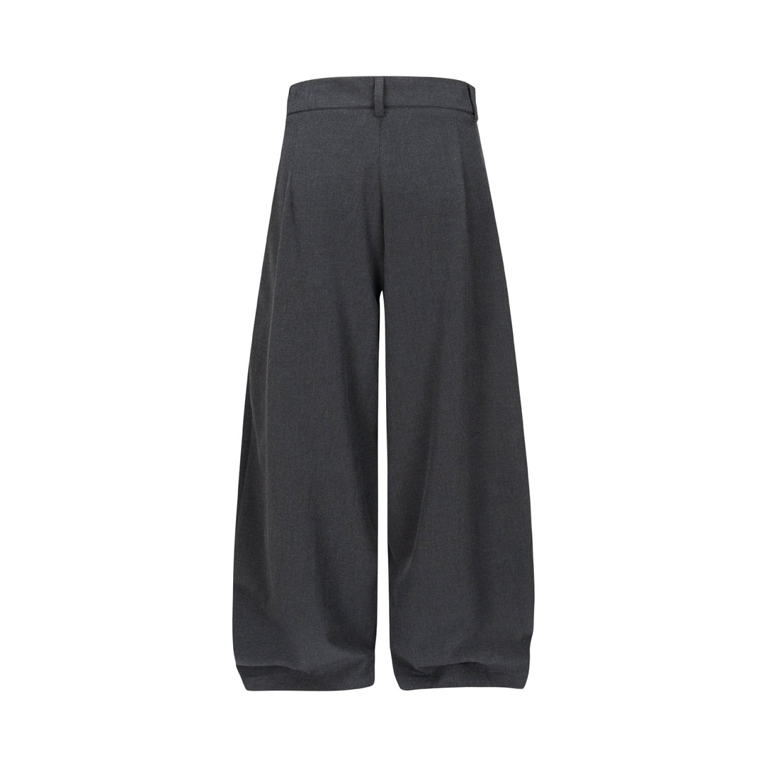 Damen Hochtaillierte weite Plissee-Hose mit Bügelfalte und Gürtelschlaufen Echoarchiv