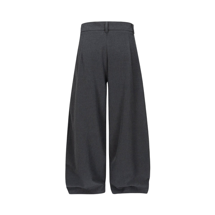 Damen Hochtaillierte weite Plissee-Hose mit Bügelfalte und Gürtelschlaufen Echoarchiv