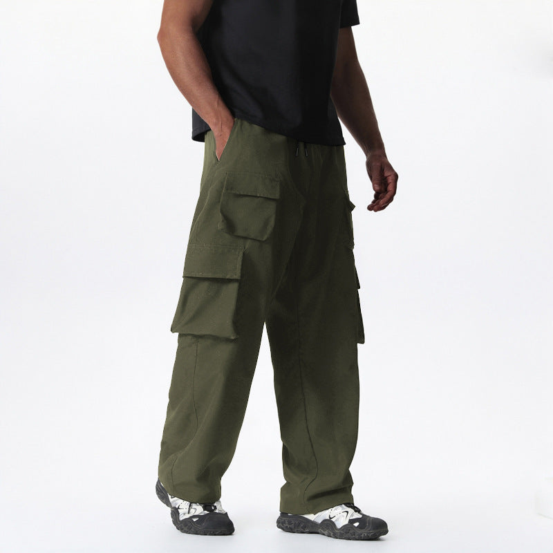 Herren Baggy-Cargohose im Multi-Taschen Utility-Style mit Kordelbund Echo Archiv