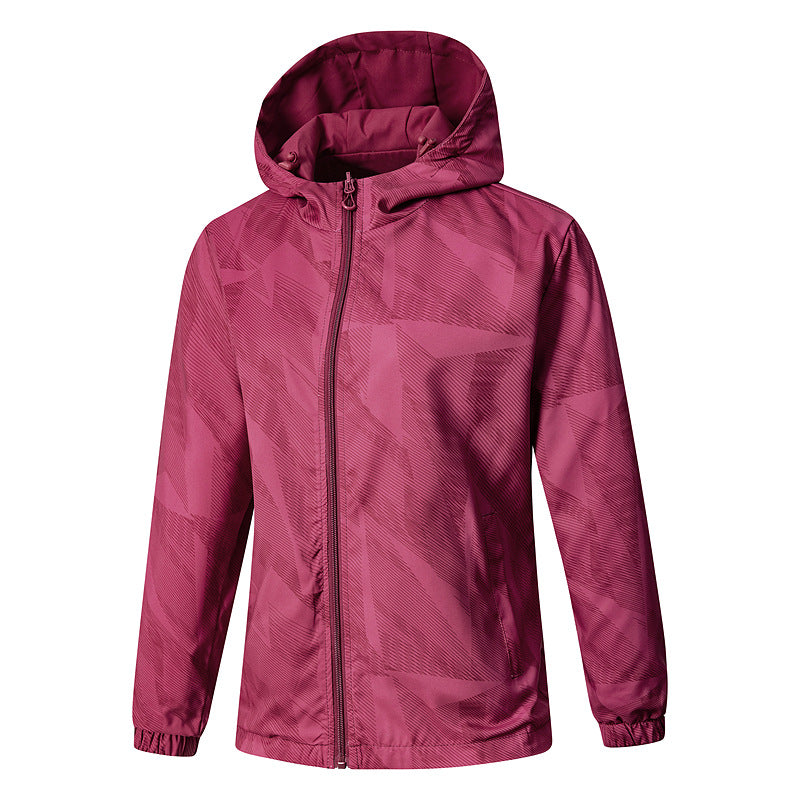 Damen Leichte technische Kapuzenjacke wasserabweisend mit Vollzip und elastischen Bündchen Echo Archiv