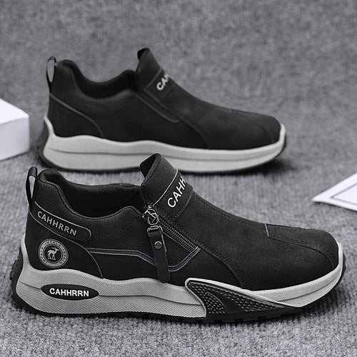 Herren robuste Outdoor-Sneaker mit seitlichem Reißverschluss, gepolstertem Knöchelkragen und griffiger Profilsohle – Norré