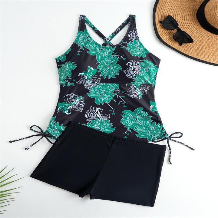 Damen Tankini-Set mit floralem Oberteil und sportlichem Höschen Echo Archiv