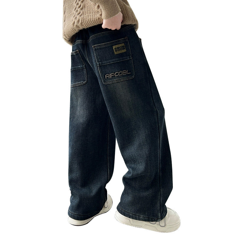 Unisex lässige weit geschnittene Jeans mit praktischen Seitentaschen Echo Archiv