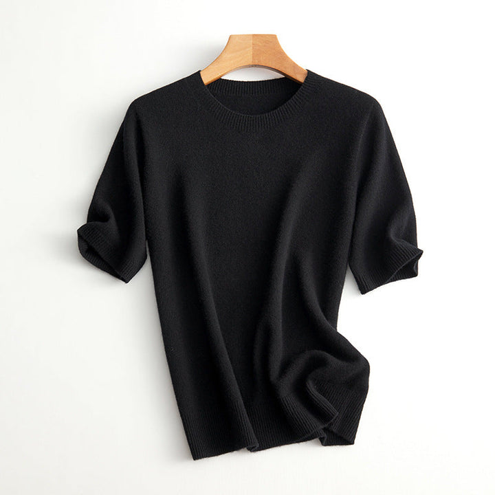 Damen Kurzarm Cashmere-Mix Pullover Echoarchiv