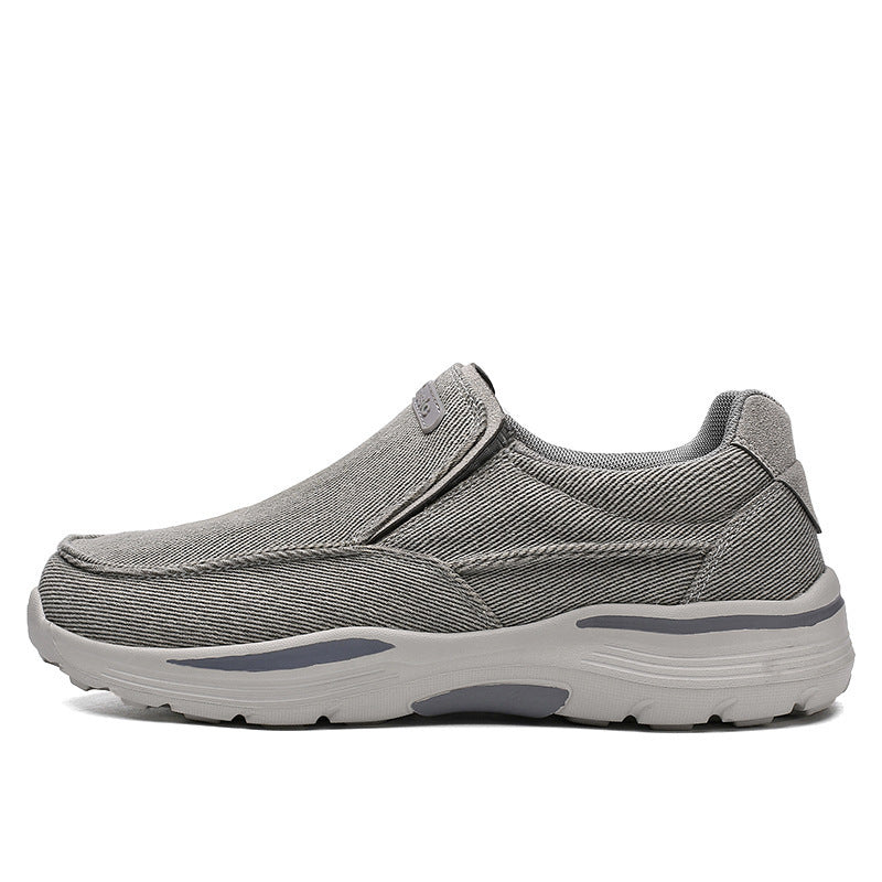 Herren leichte Slip-On Komfortfreizeitsneaker mit atmungsaktivem Canvas und stoßdämpfender Plateausohle – Tavélo