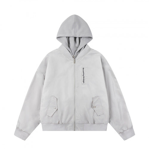 Unisex Oversize Kapuzen-Blousonjacke mit Rippbündchen und Pattentaschen Echo Archiv