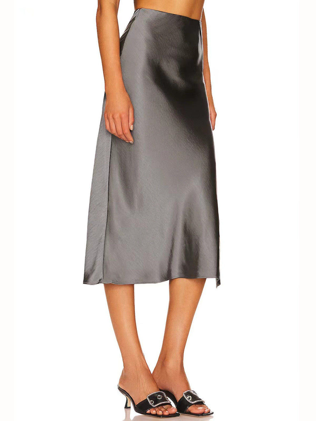 Damen Fließender Satin-Midirock mit elegantem Schnitt Echo Archiv